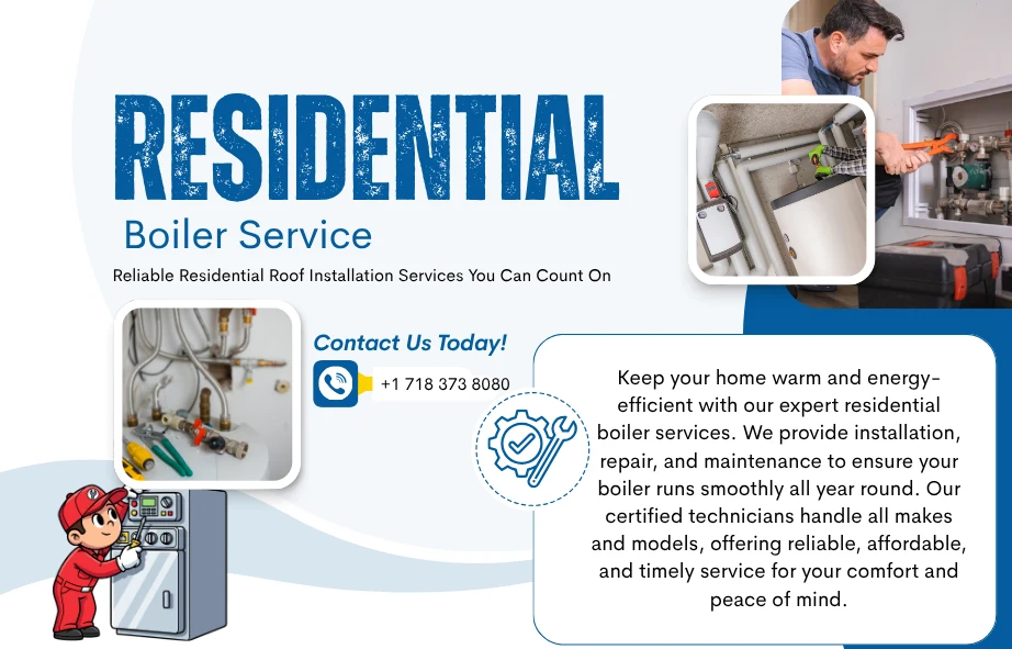  Residential boiler service image highlighting 24-hour emergency support by a Brooklyn, NY boiler company.